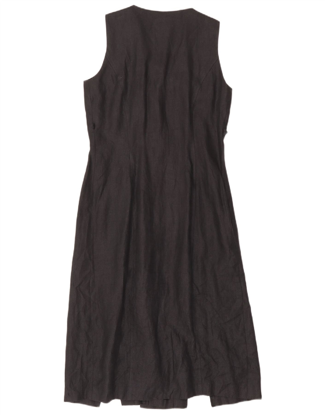 Vintage Damen Ärmelloses Hemdkleid IT 42 Mittelschwarzes Fischgrätenmuster