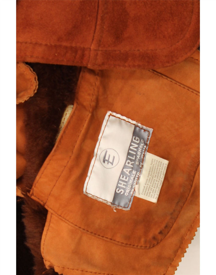 Vintage Herren Shearling Jacke UK 40 Großes braunes Shearling