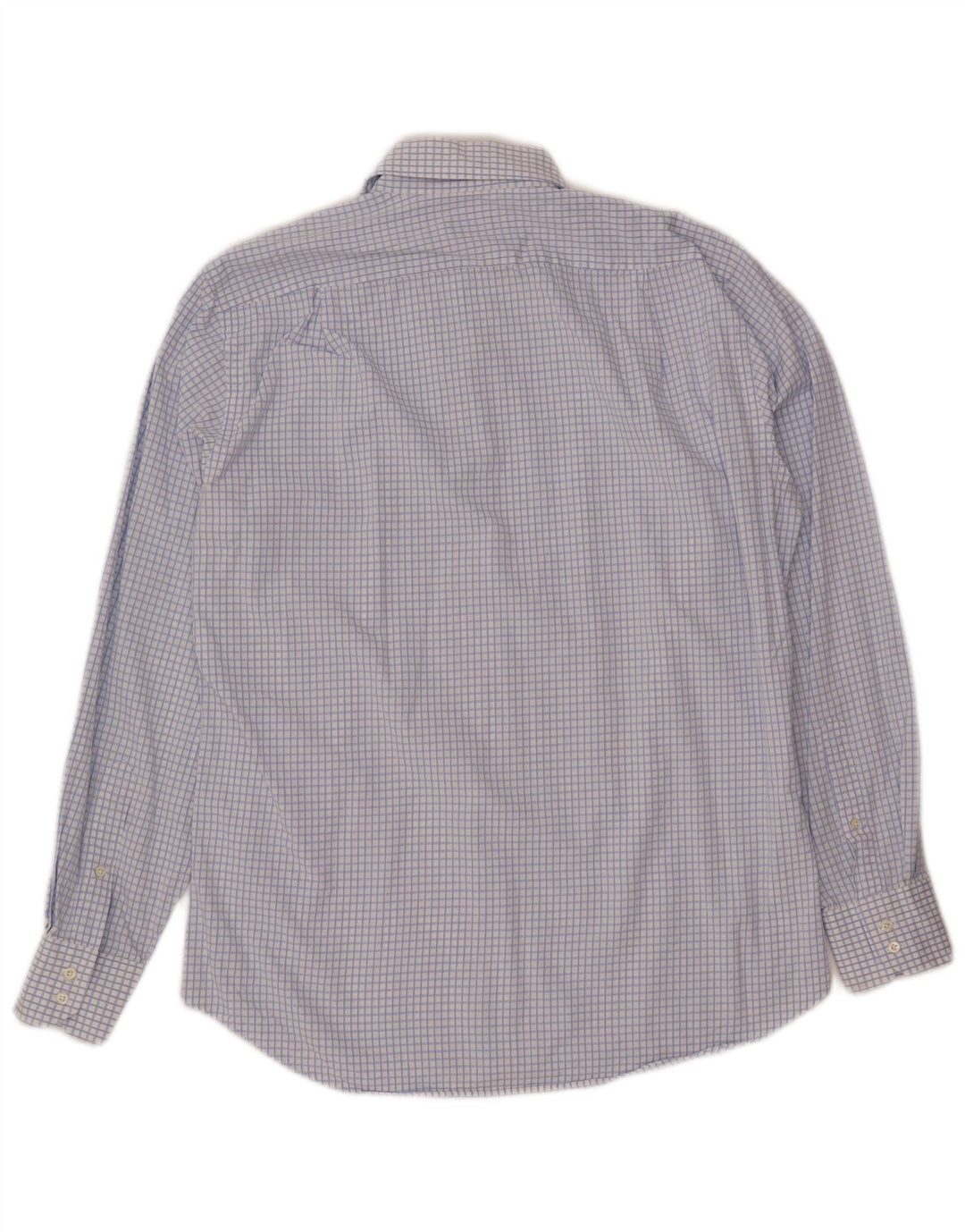 Hugo Boss Herrenhemd Größe 40 15 3/4 mittelblaue Gingham-Baumwolle