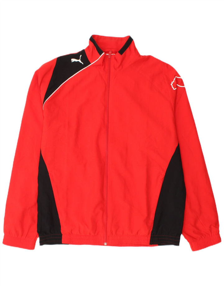 Puma Herren-Trainingsanzug mit grafischem Oberteil, großes rotes Farbblock-Polyester