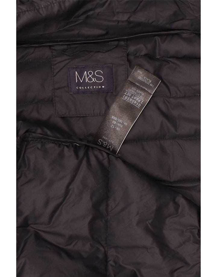 Marks & Spencer Wattierter Damenmantel mit Kapuze, UK 12, Mittelschwarz, Polyamid