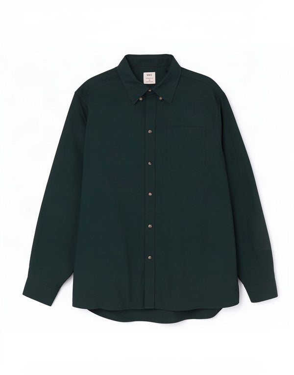 Marks & Spencer Herren-Hemd mit regulärer Passform, 3XL, grüne Baumwolle