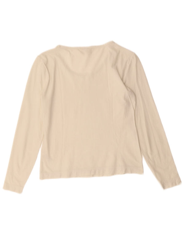SISLEY Damen Top Langarm UK 10 Small Weiß