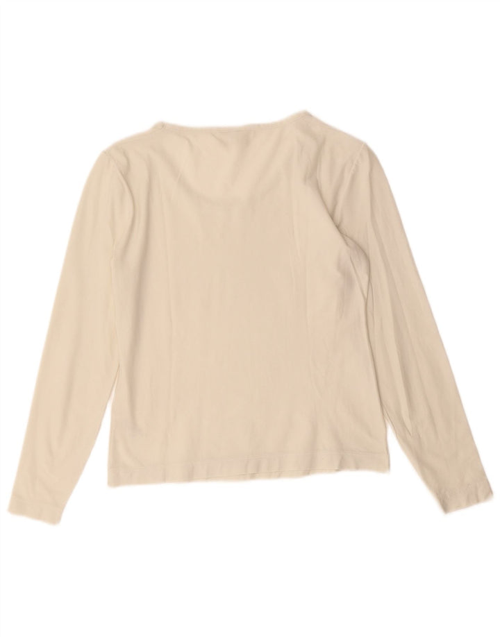 SISLEY Damen Top Langarm UK 10 Small Weiß