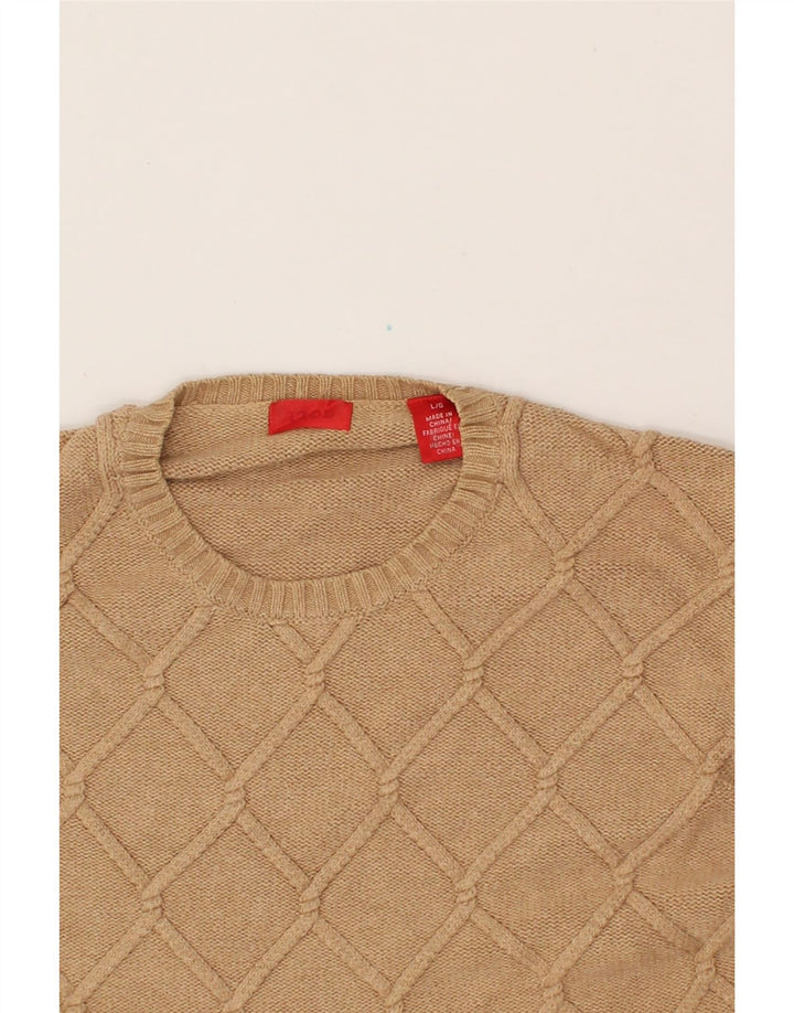 IZOD Mens Crew Neck Jumper Sweater Large Beige Vintage Izod and Second-Hand Izod from Messina Hembry 