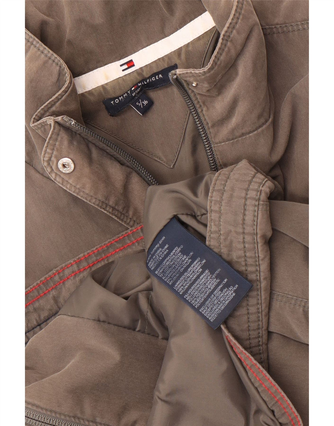 Tommy Hilfiger Damen Bomberjacke UK 10 Small Grau Polyester