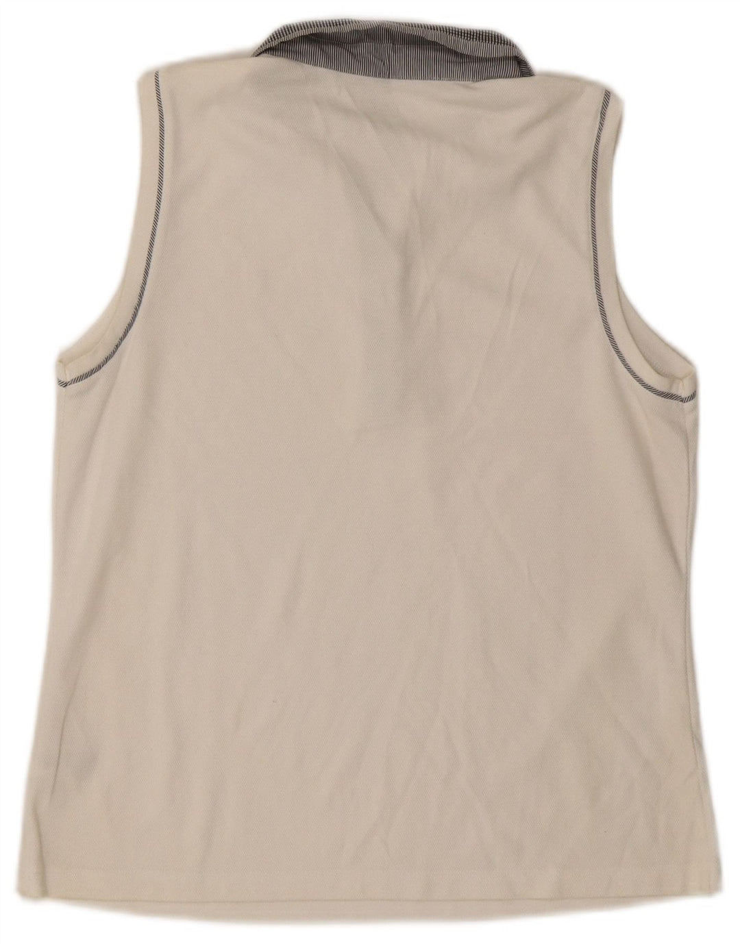 IZOD Damen ärmelloses Poloshirt UK 14 Große weiße Baumwolle