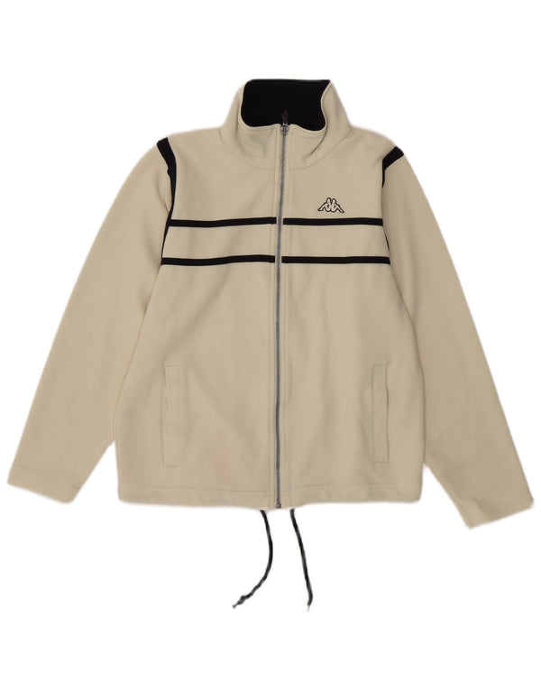 KAPPA Damen-Trainingsanzug-Top-Jacke, UK 14, mittelweiß gestreift, Polyester