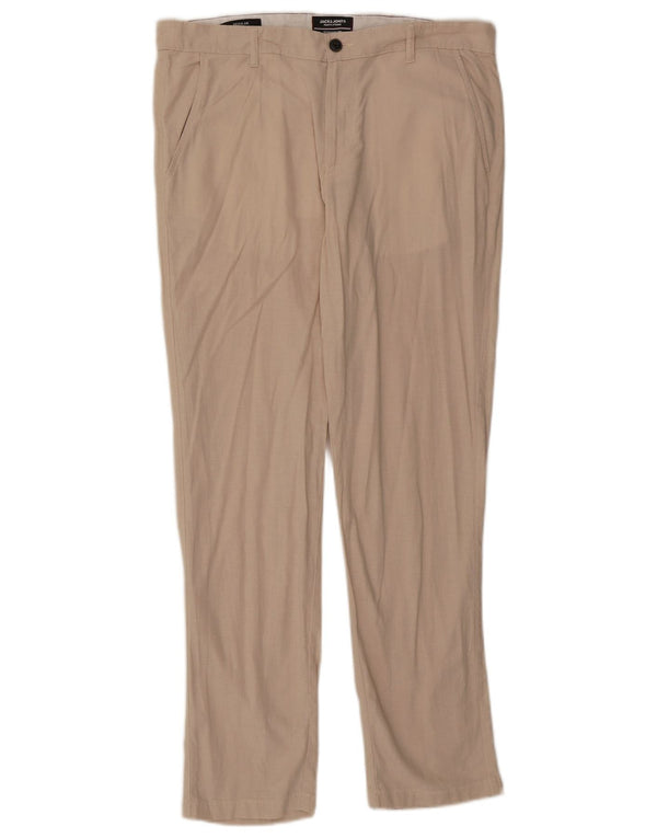 Jack & Jones Herren Straight Regular W34 L32 Beige Baumwolle