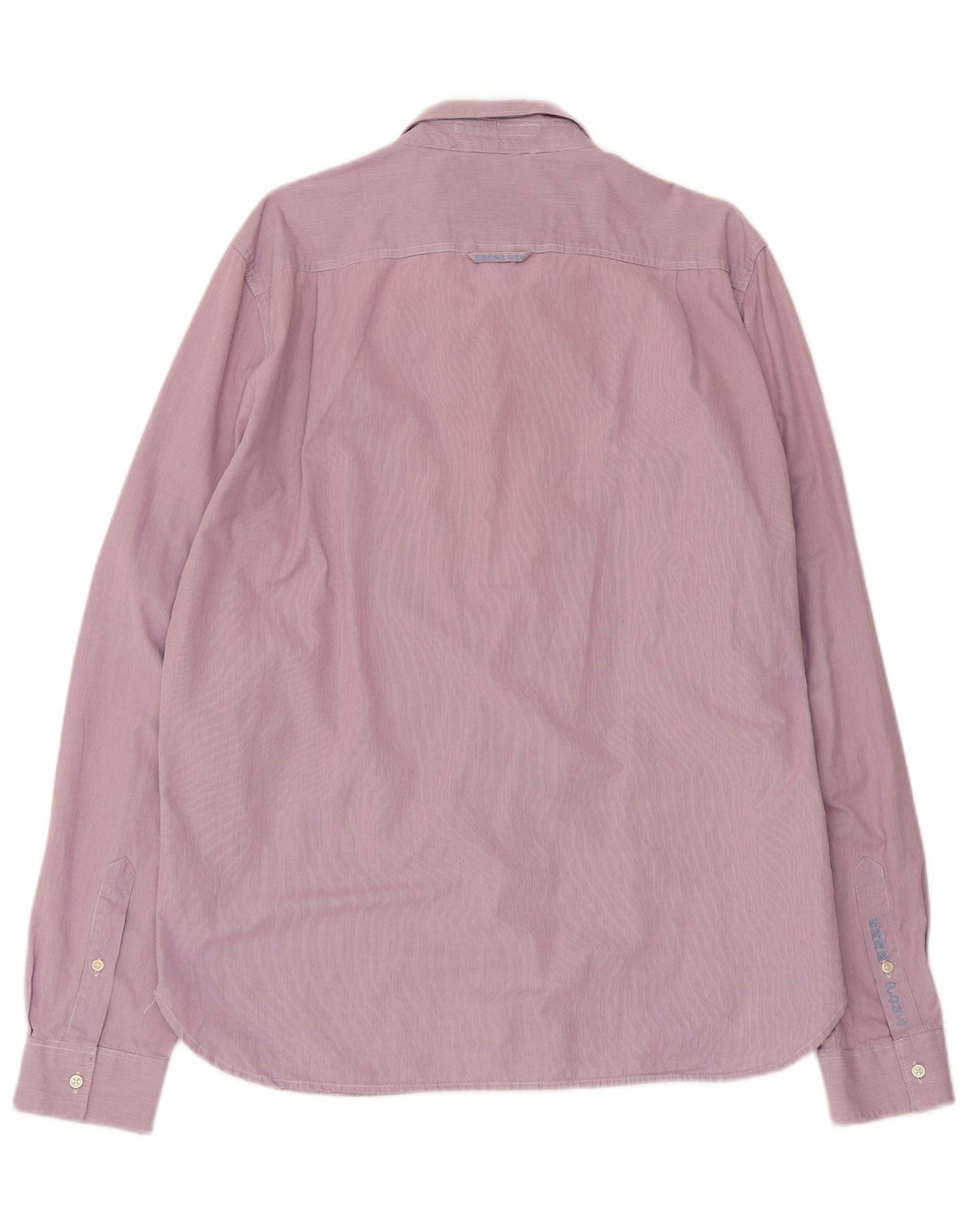 Superdry Herren-Hemd 2XL aus rosa Nadelstreifen-Baumwolle