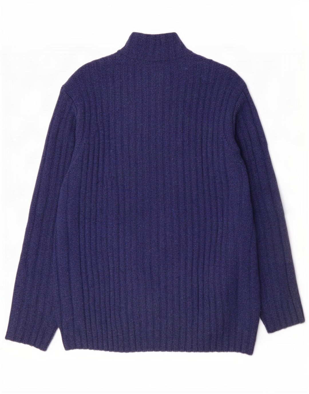 Harvey Miller Grafischer Herren-Cardigan aus mittelblauer Wolle