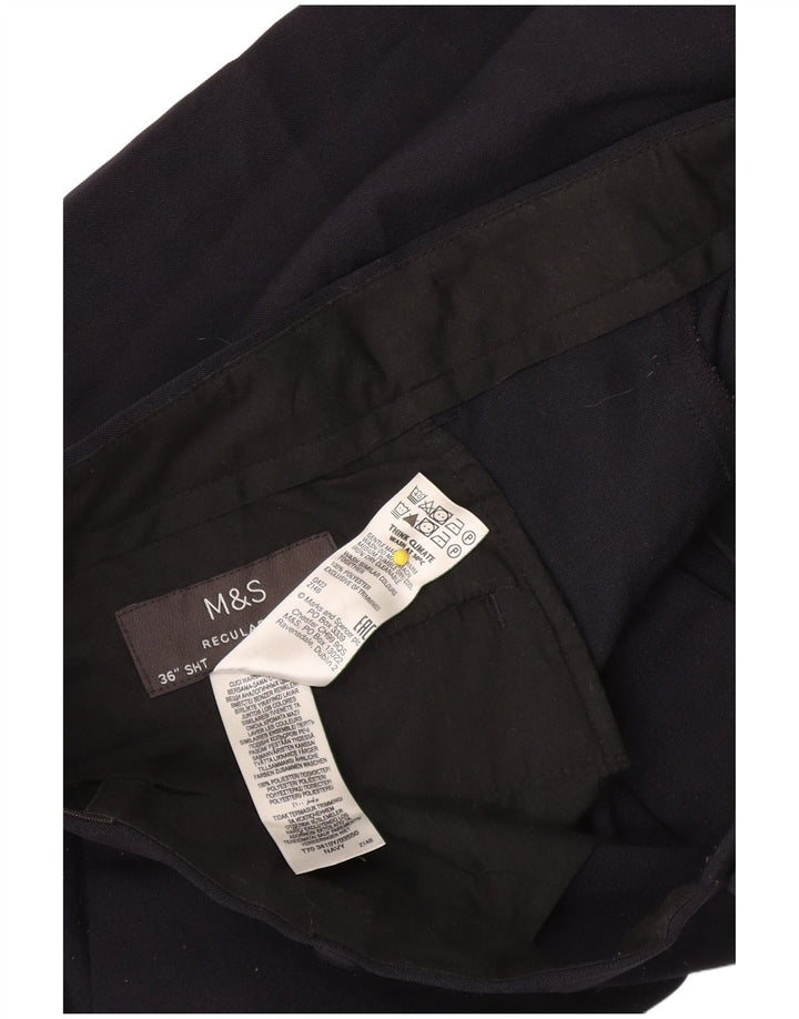 Marks & Spencer Herren-Chinohose mit normaler Passform, W36 L27, marineblaues Polyester