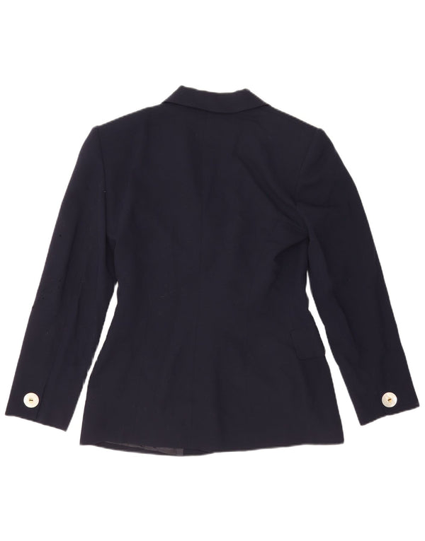 Marella Damen-Blazer mit 1 Knopf, UK 10, Größe S, marineblaue Schurwolle