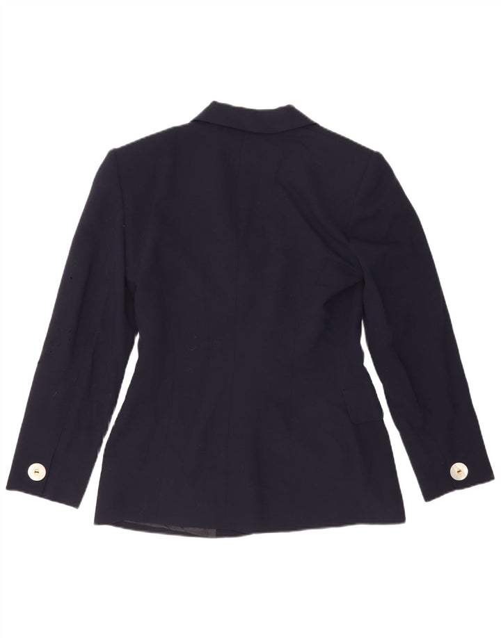 Marella Damen-Blazer mit 1 Knopf, UK 10, Größe S, marineblaue Schurwolle