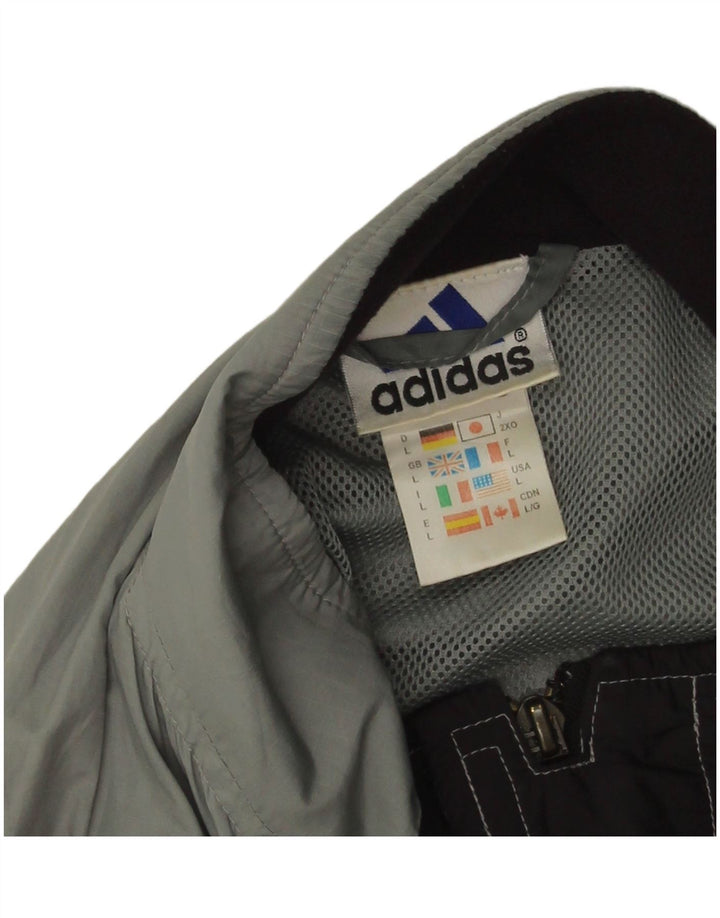 Adidas Herren Regenjacke UK 40 Large Grau Colourblock Polyester