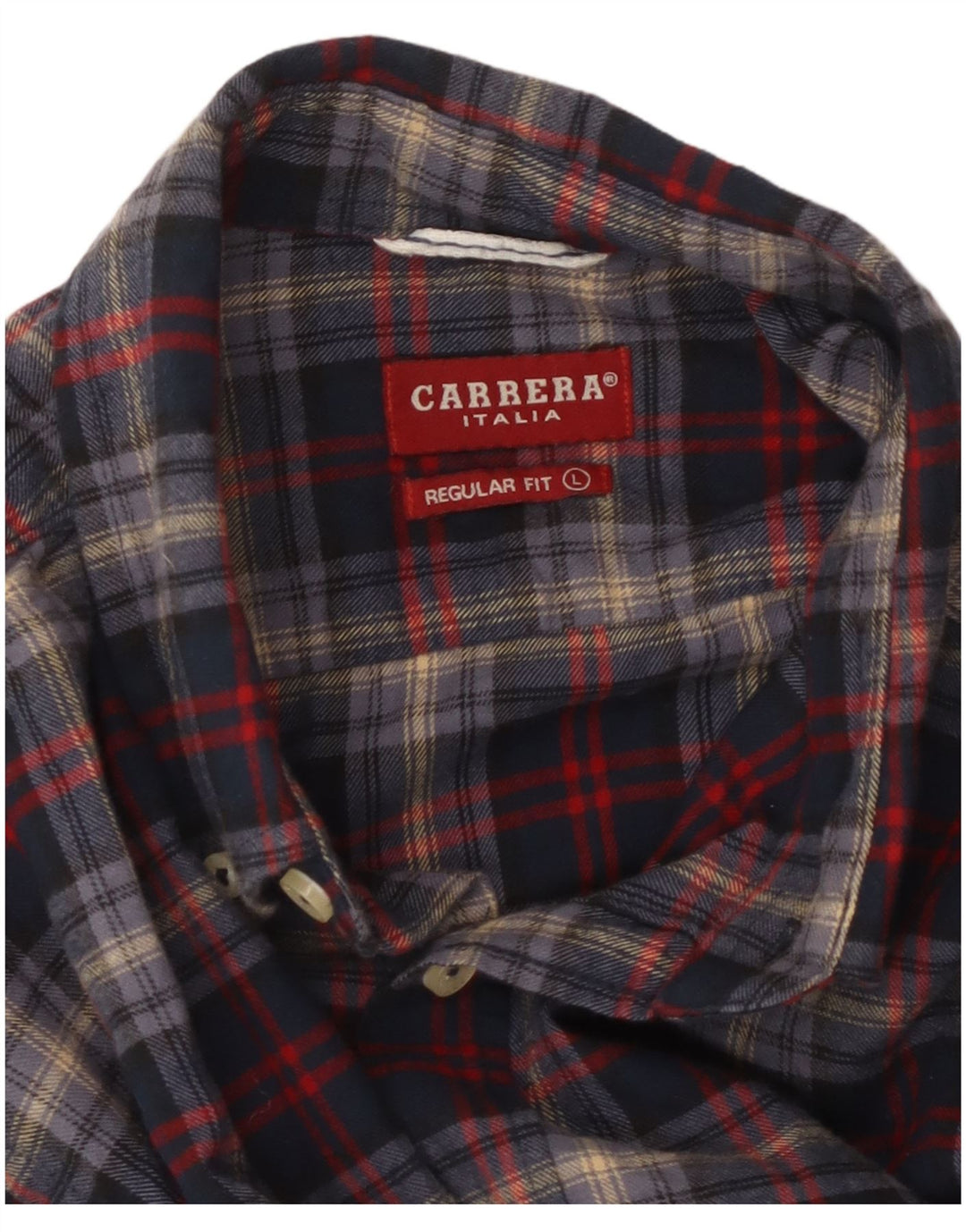 CARRERA Herren-Flanellhemd mit normaler Passform, groß, marineblau kariert