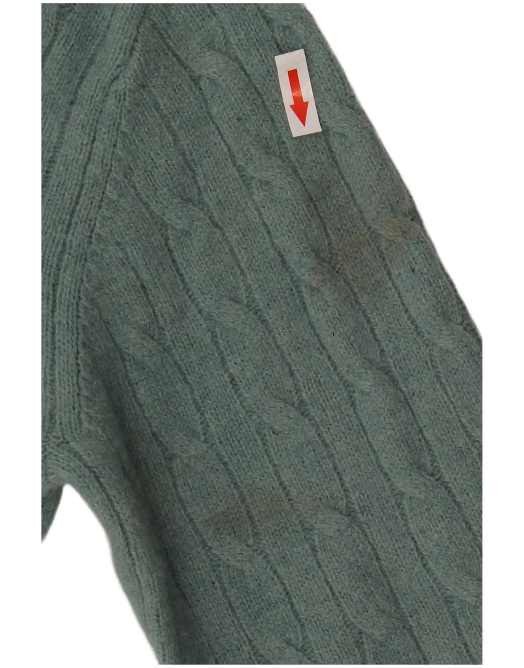 Crew Clothing Herren-Pullover mit Reißverschluss am Hals, kleine grüne Wolle