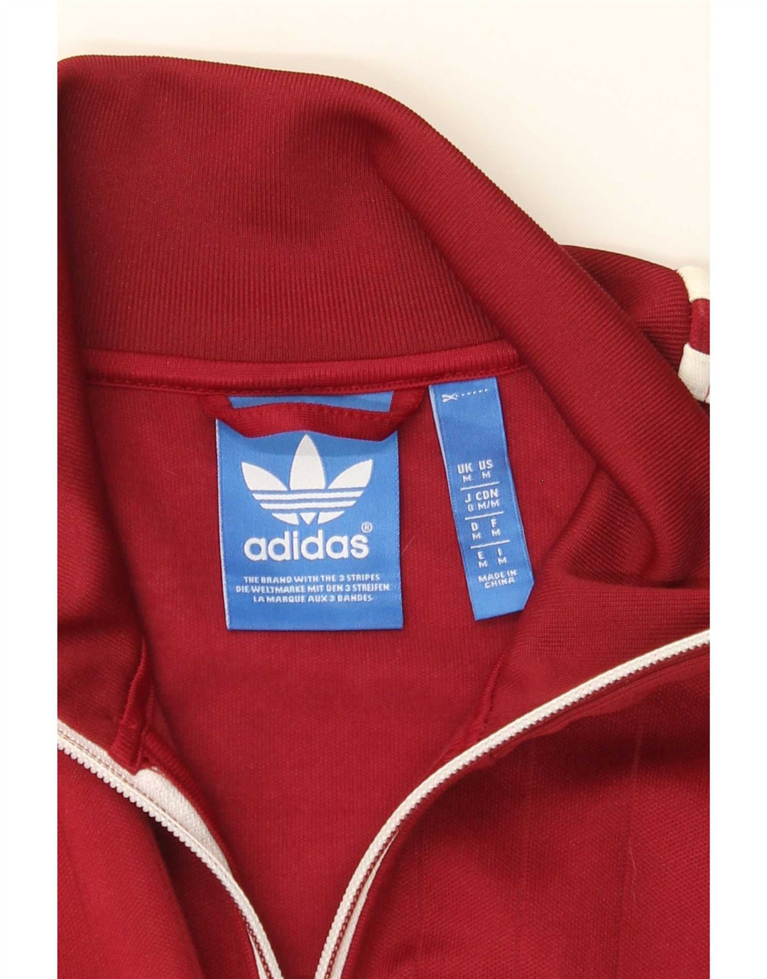Adidas Herren-Trainingsanzug-Oberteil, mittelgroß, Burgunderrot, Farbblock