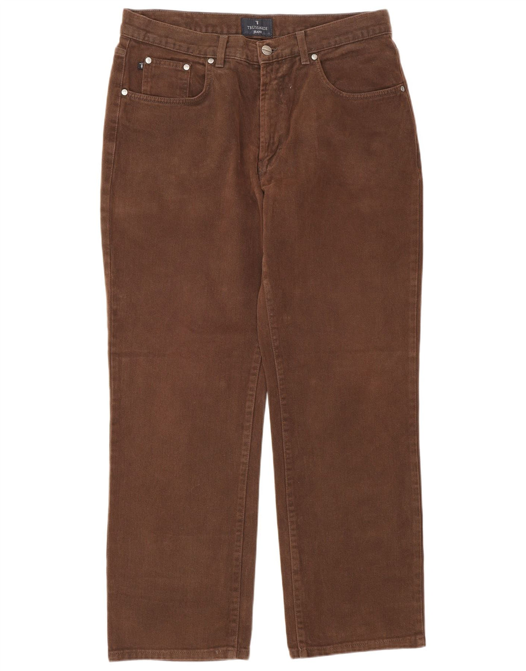 Trussardi Herren Straight Jeans W34 L30 Braune Baumwolle