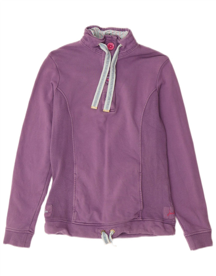 Joules Damen-Sweatshirt mit Knopfkragen, Gr. 8, Lila, Baumwolle