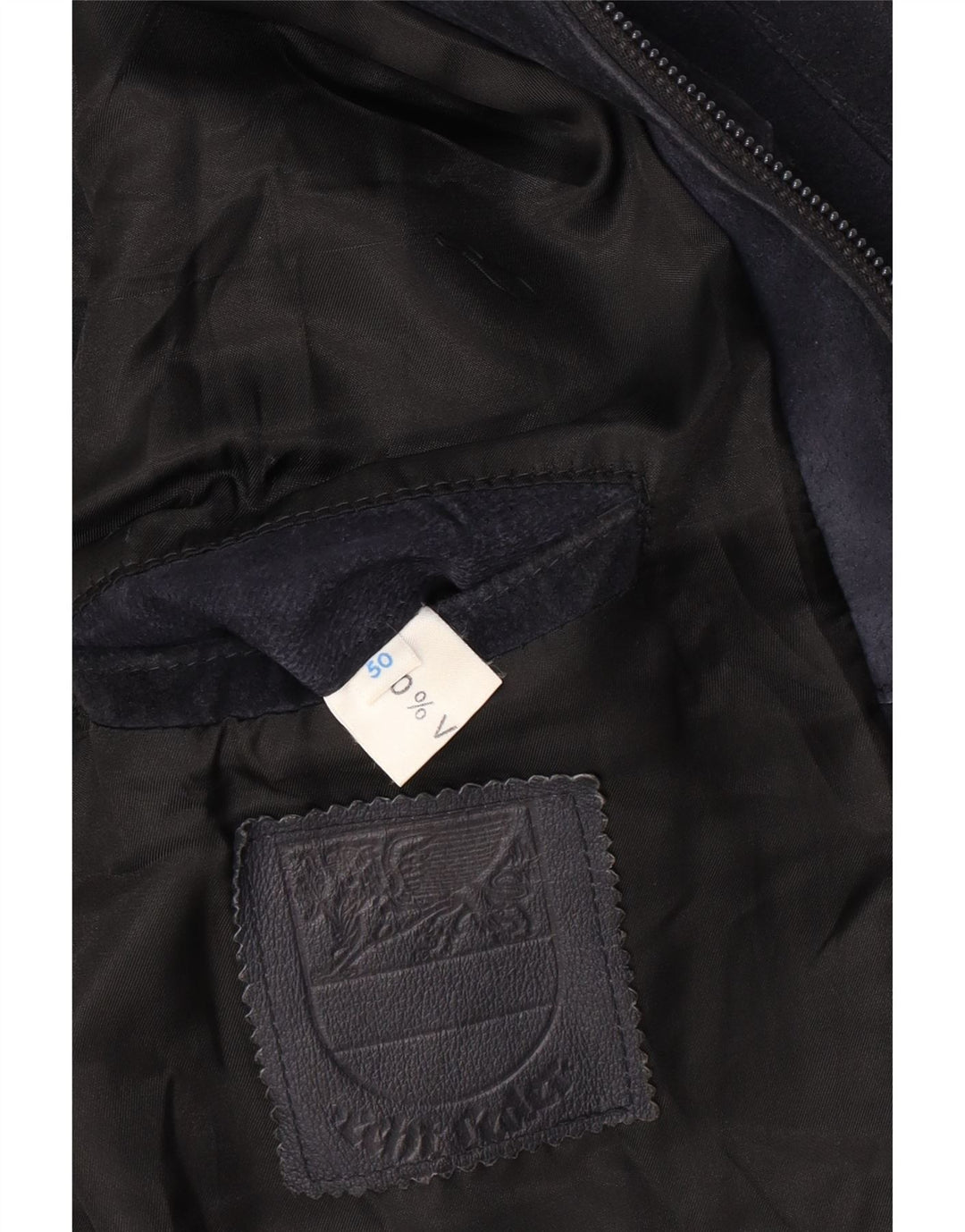 VINTAGE Herren Wildleder Bomberjacke IT 50 Großes marineblaues Leder