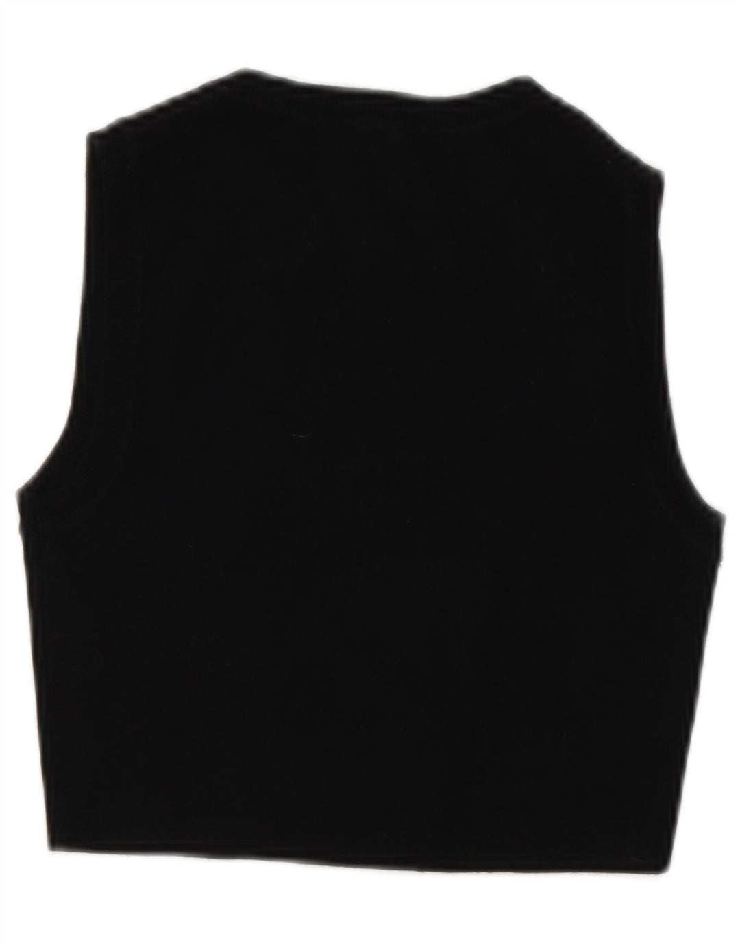 Zara Damen Crop Vest Top UK 12 Mittelschwarze Viskose