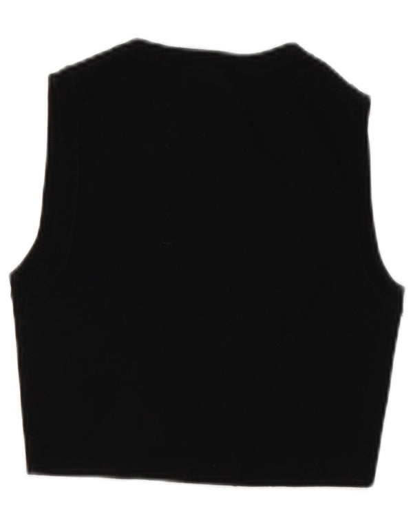 Zara Damen Crop Vest Top UK 12 Mittelschwarze Viskose
