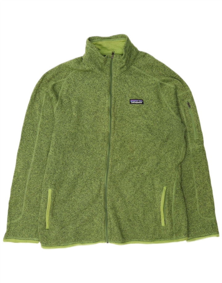 Patagonia Herren-Trainingsanzug-Oberteil, Jacke, XL, grün geflecktes Polyester
