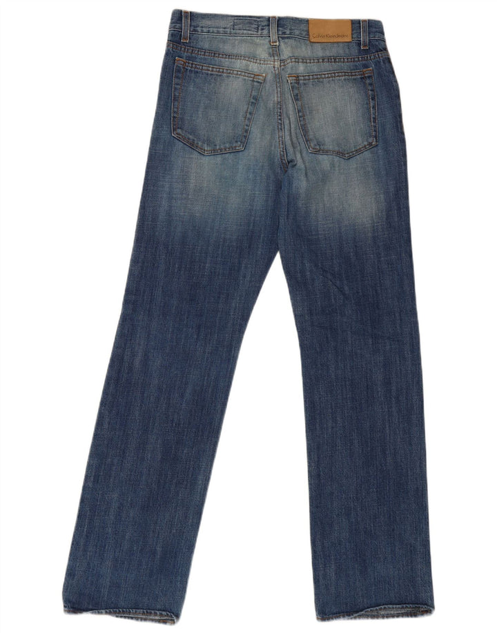 Calvin Klein Herren Straight Jeans W30 L31 Blaue Baumwolle