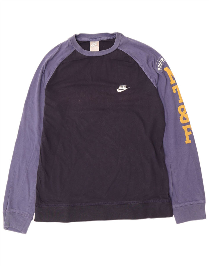 Nike Herren Graphic Top Langarm UK 39/41 Mittel Marineblau
