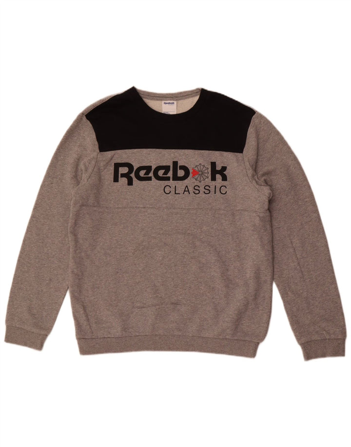 Reebok Herren Classic Graphic Sweatshirt Pullover Mittelgrau Farbblock