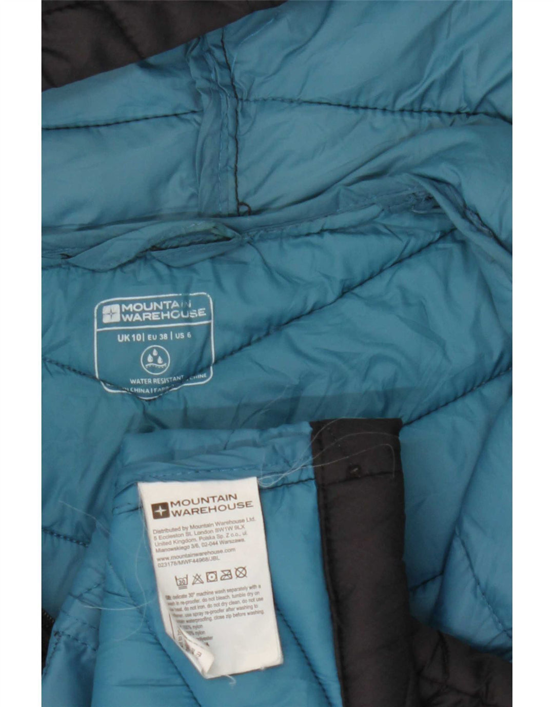 Mountain Warehouse Wattierte Damenjacke mit kurzen Ärmeln, UK 10, Größe S, Schwarz