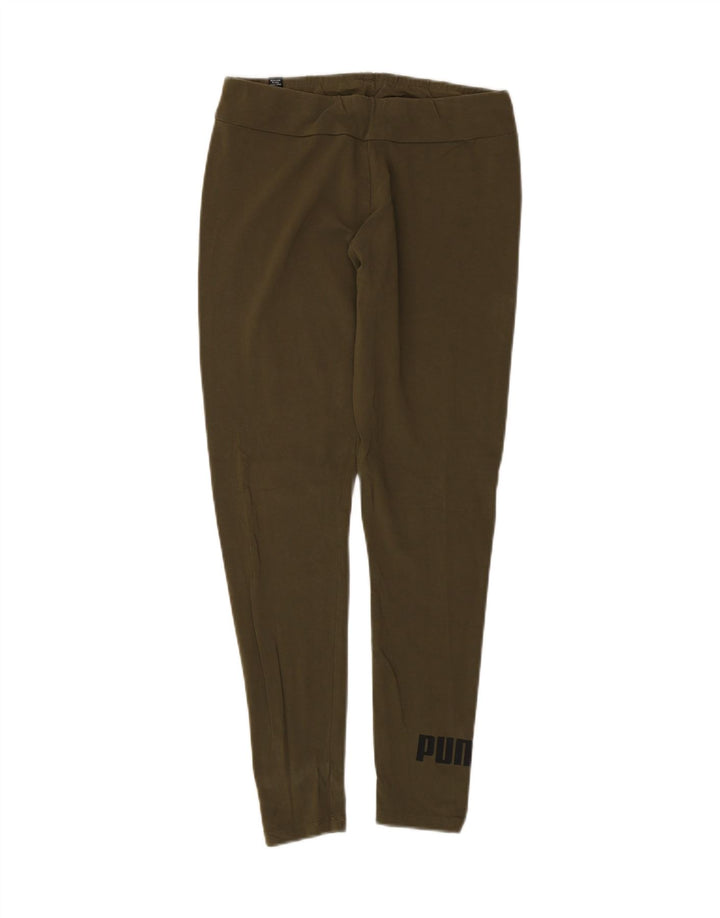 PUMA Womens Graphic Leggings UK 16 Large Khaki Cotton Vintage Puma and Second-Hand Puma from Messina Hembry 