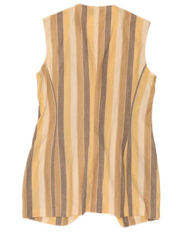 Vintage Damen Ärmellose Blazerjacke IT 44 Medium Mehrfarbig gestreift