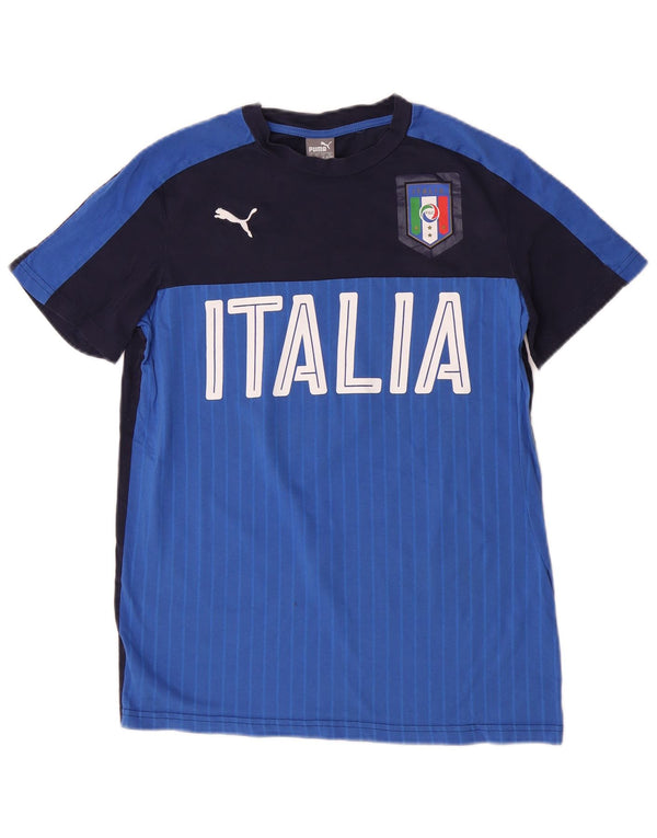 Puma Italia Grafik-T-Shirt für Jungen, 15–16 Jahre, Marineblau, Farbblock