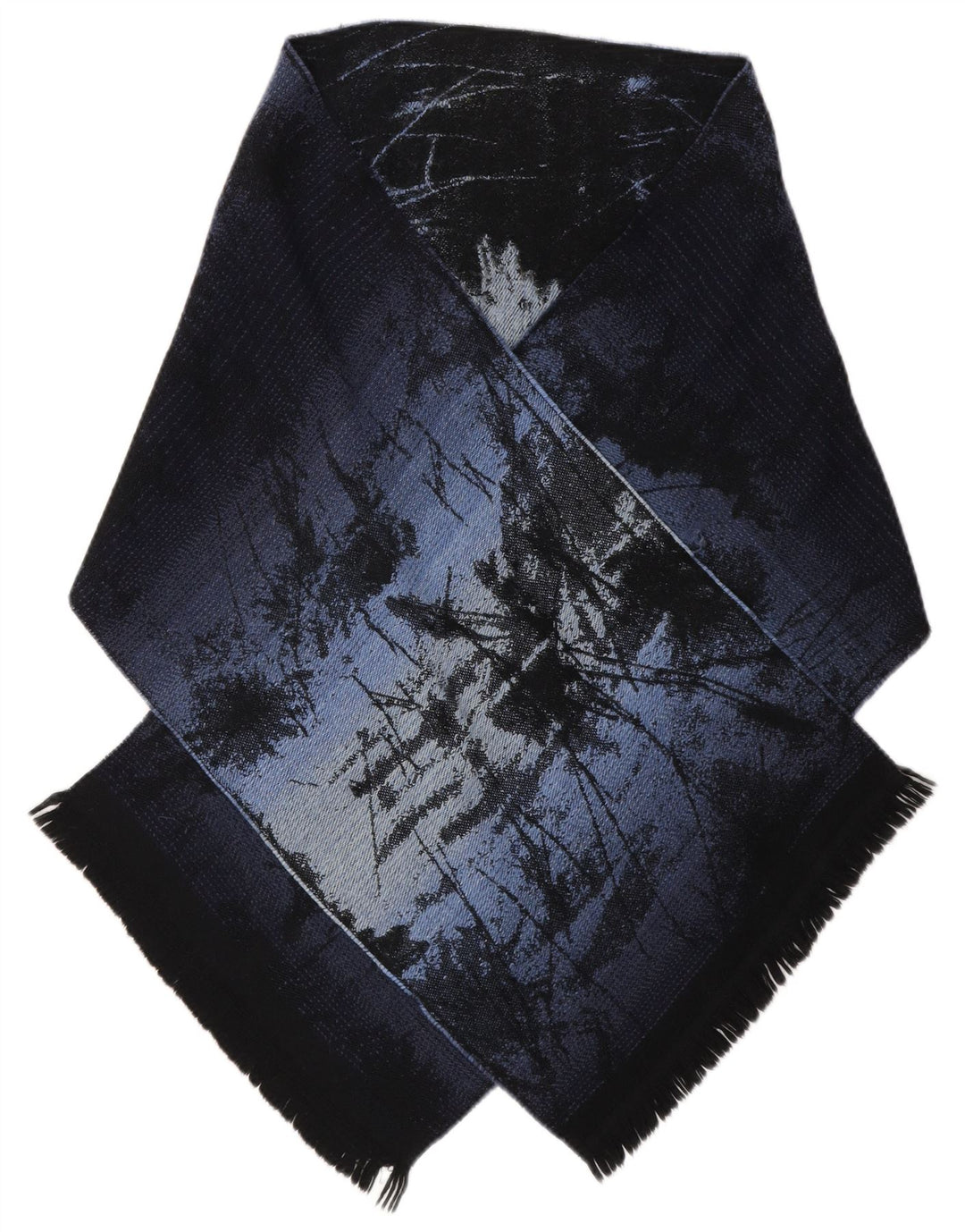 Kenzo Damen-Schal mit abstraktem Muster, rechteckig, Einheitsgröße, marineblaue Wolle
