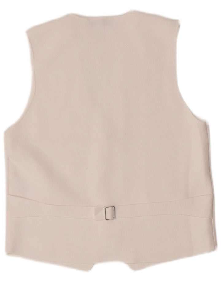 Zara Damen Weste UK 18 XL Weiße Viskose