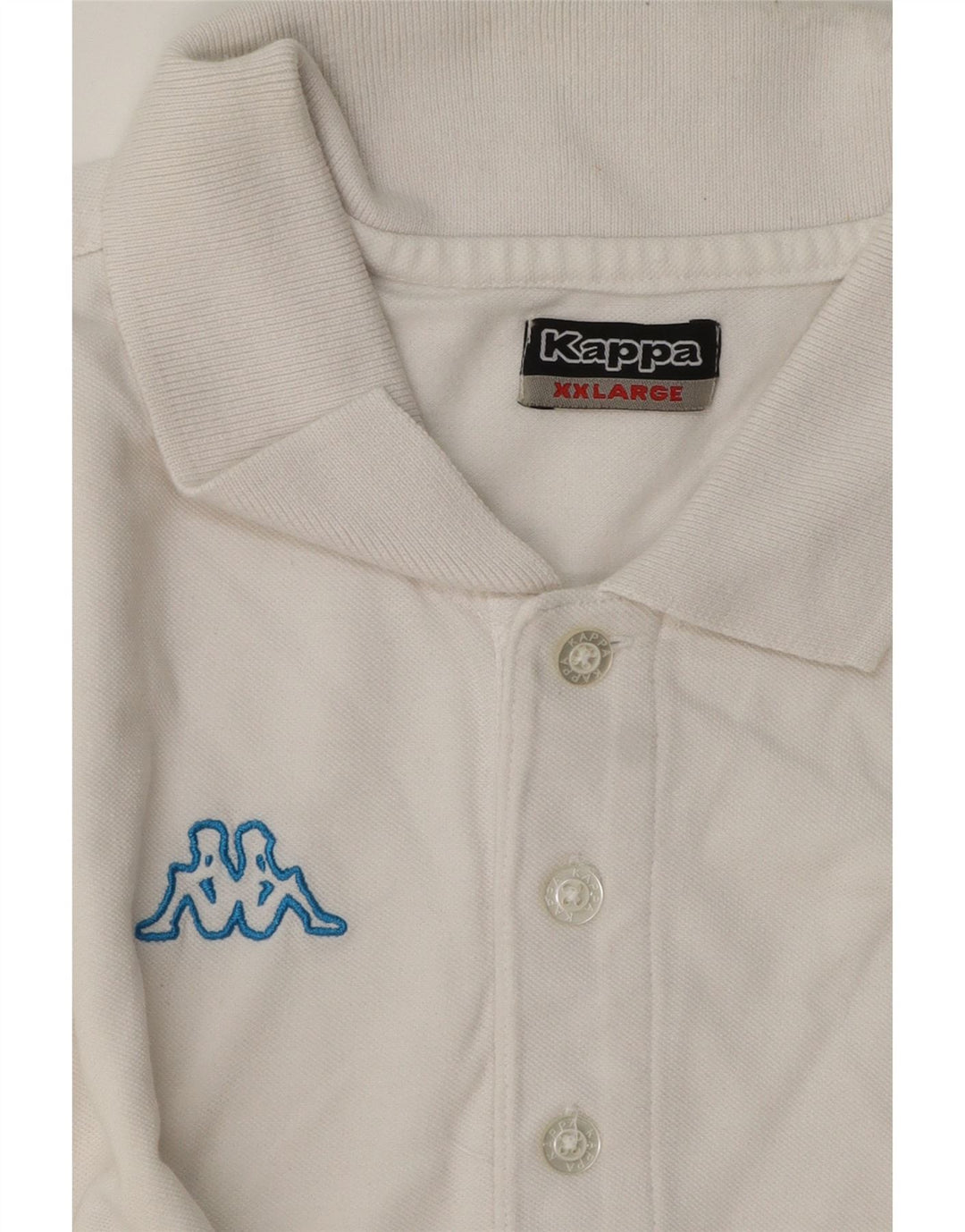 Kappa Herren-Poloshirt mit Grafik, 2XL, weiße Baumwolle