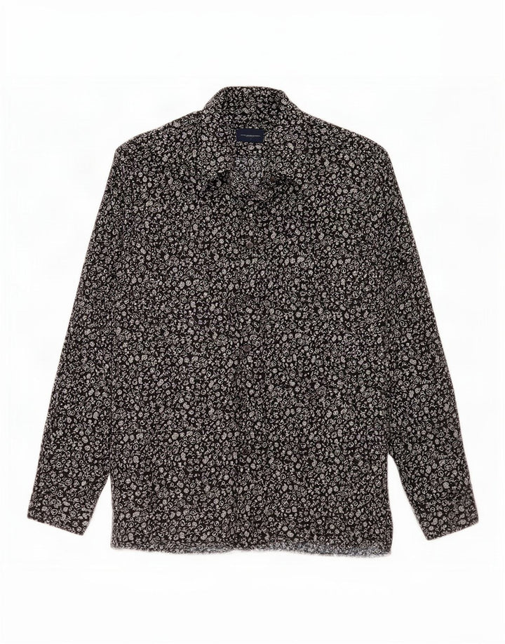 Abercrombie & Fitch Herren-Hemd mit abstraktem Muster, Größe S, Schwarz
