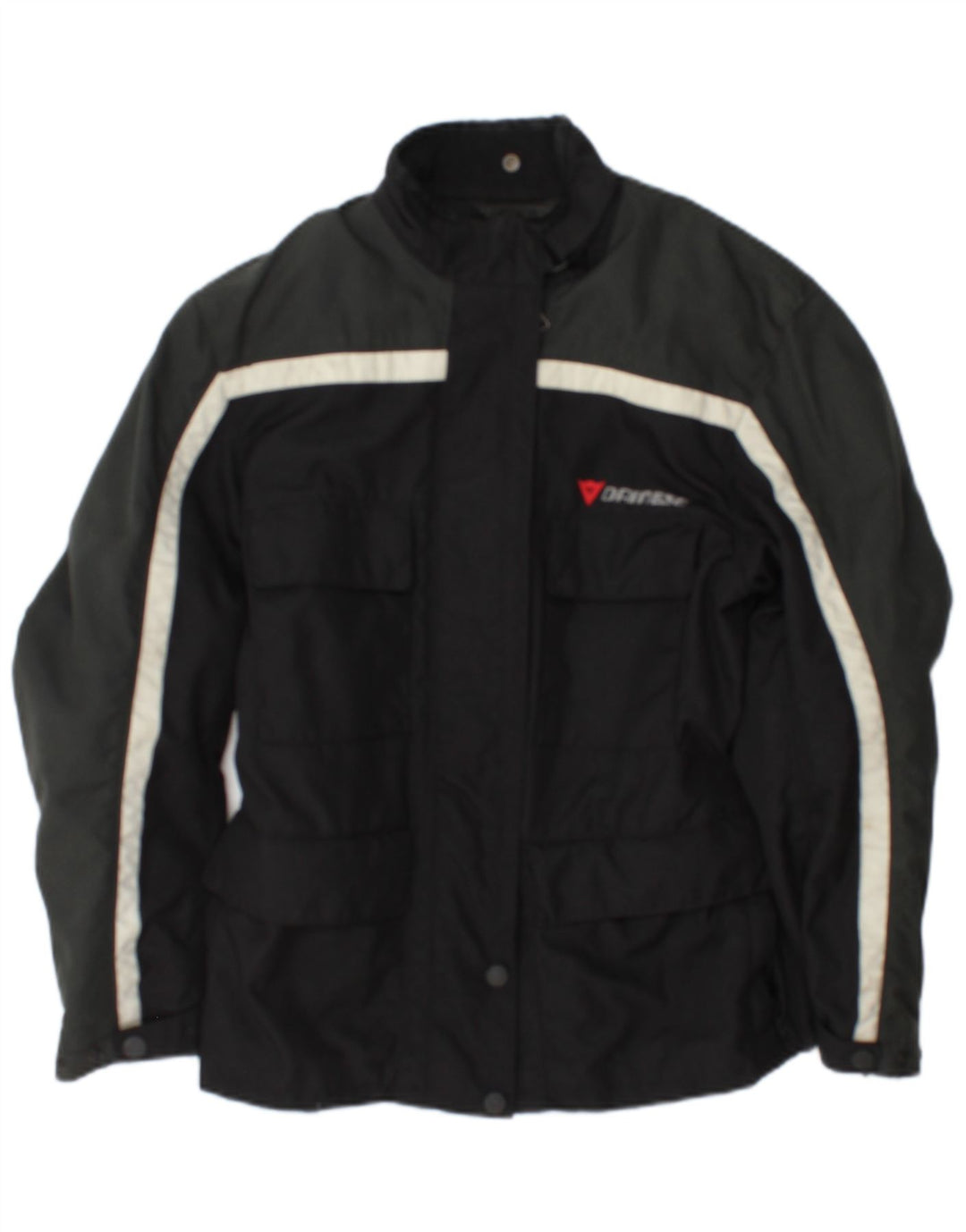 Dainese Womens Graphic Racer Jacke UK 12 Mittelschwarzes Colourblock-Nylon