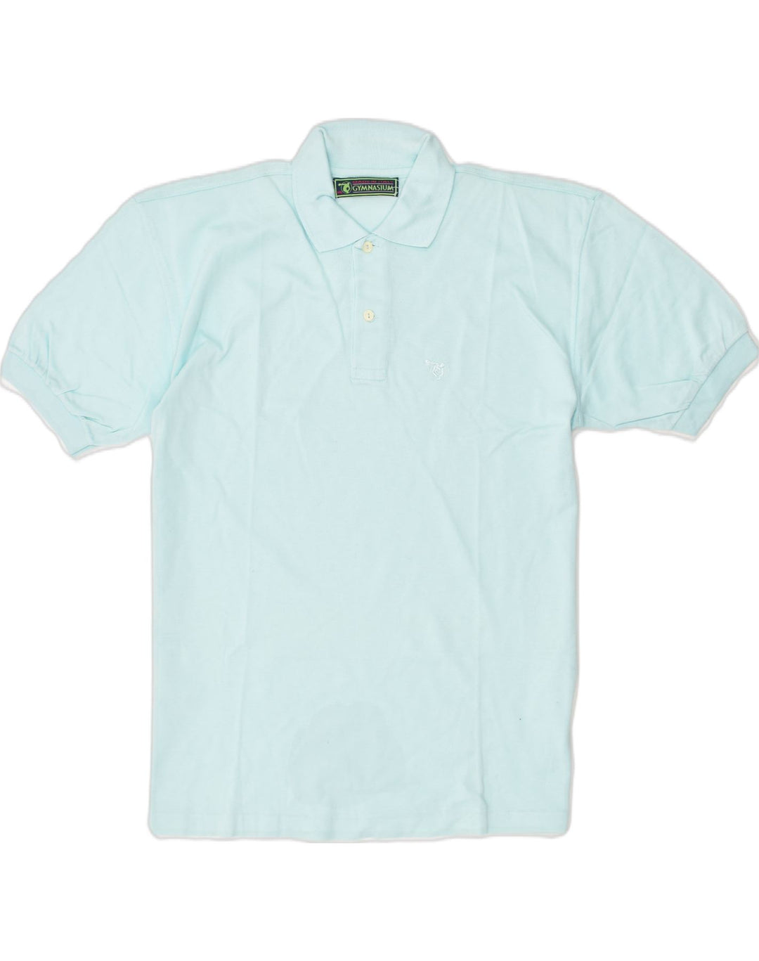 GYMNASIUM Mens Slim Polo Shirt 2XL Turquoise Cotton | Vintage Gymnasium | Thrift | Second-Hand Gymnasium | Used Clothing | Messina Hembry 