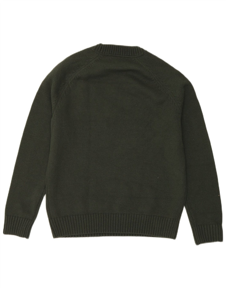 Joules Herren-Pullover mit grafischem Rundhalsausschnitt, mittelgrünes Acryl