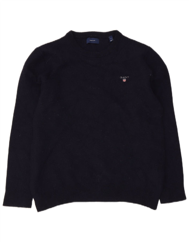 Gant Damen-Pullover mit Rundhalsausschnitt, UK 14, Größe L, marineblaue Wolle