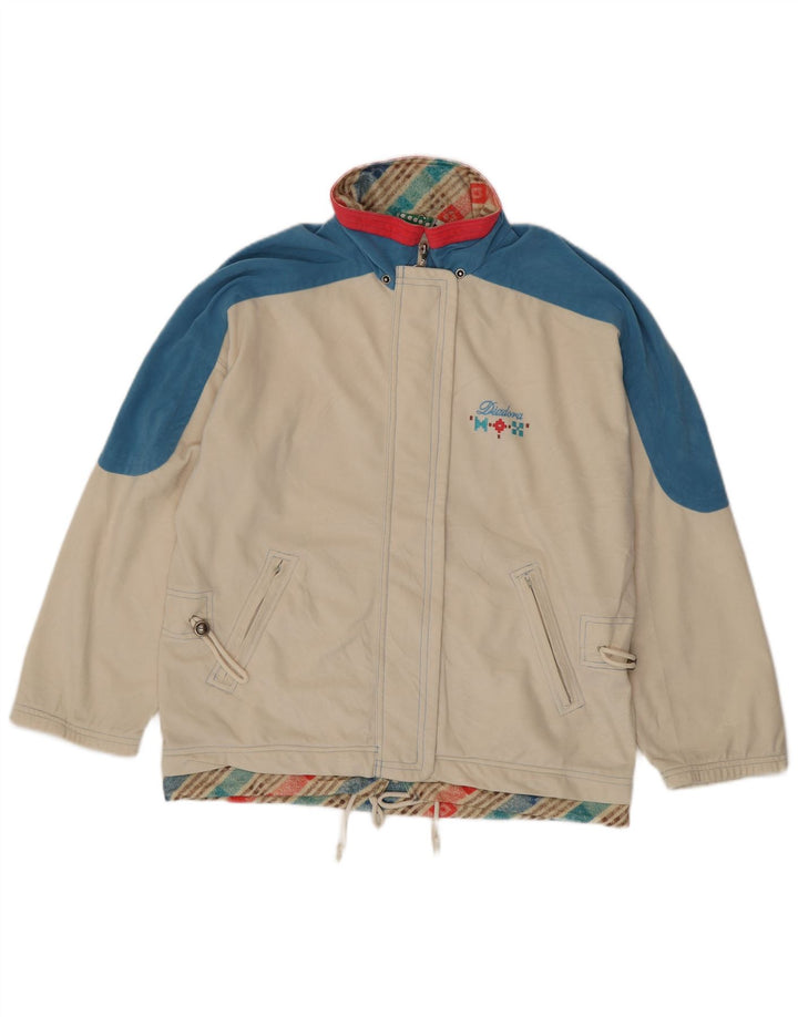 Diadora Damen-Trainingsanzug-Top-Jacke, UK 10, Small, gebrochenes Weiß, Farbblock