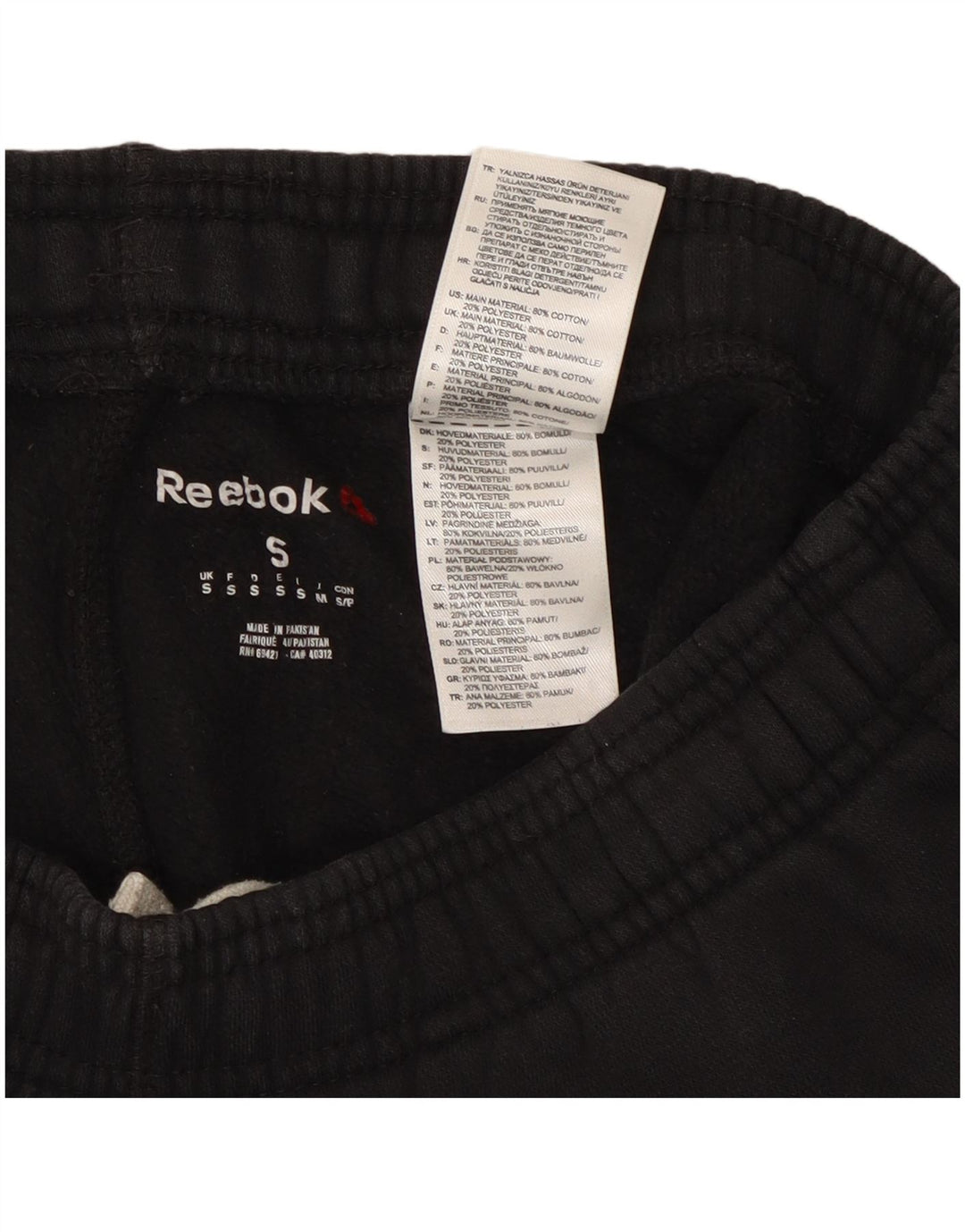 Reebok Herren-Trainingshose, Jogginghose, Größe S, Schwarz, Baumwolle