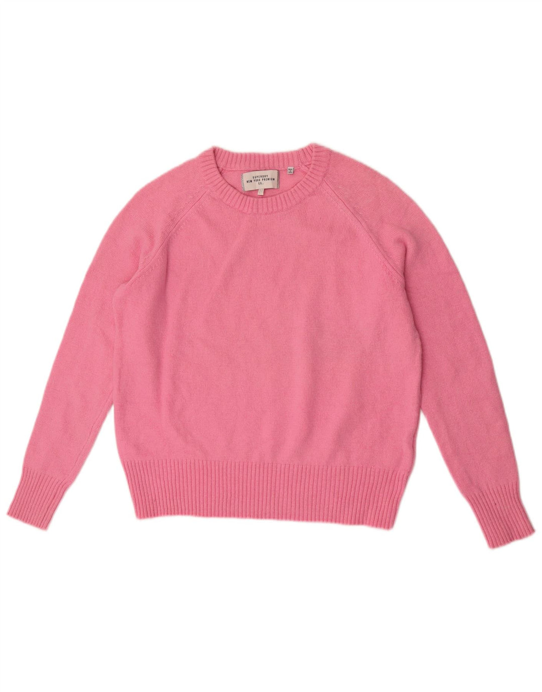 Superdry Damen-Pullover mit Rundhalsausschnitt, Gr. 14, Mittelrosa