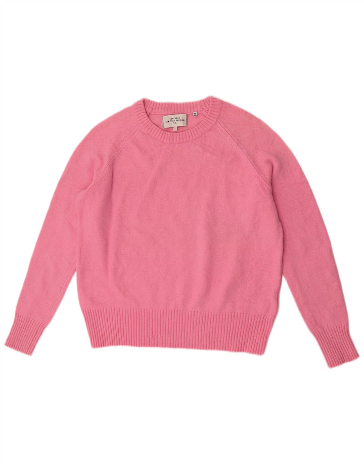 Superdry Damen-Pullover mit Rundhalsausschnitt, Gr. 14, Mittelrosa