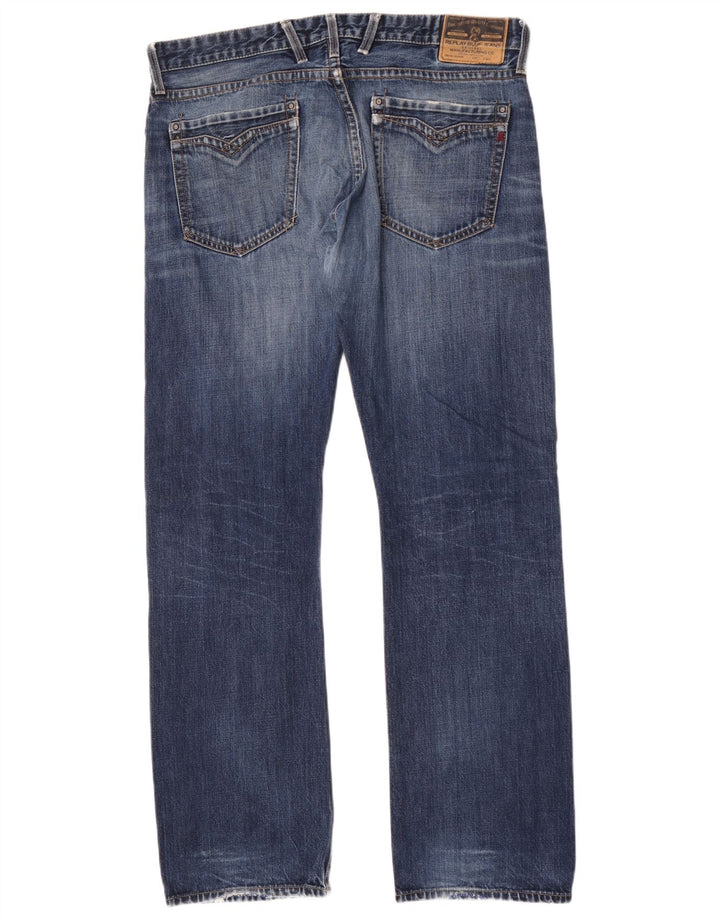 Replay Herren Billstrong Straight Jeans W38 L35 Blau