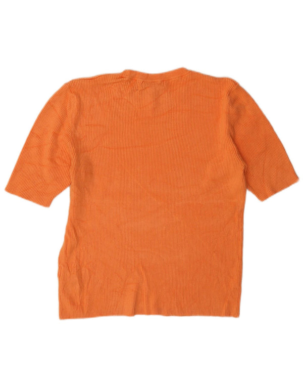 Marks & Spencer Damen T-Shirt Top UK 14 Large Orange Viskose