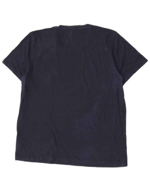 Juicy Couture Damen T-Shirt Top UK 16 Large Marineblau Baumwolle